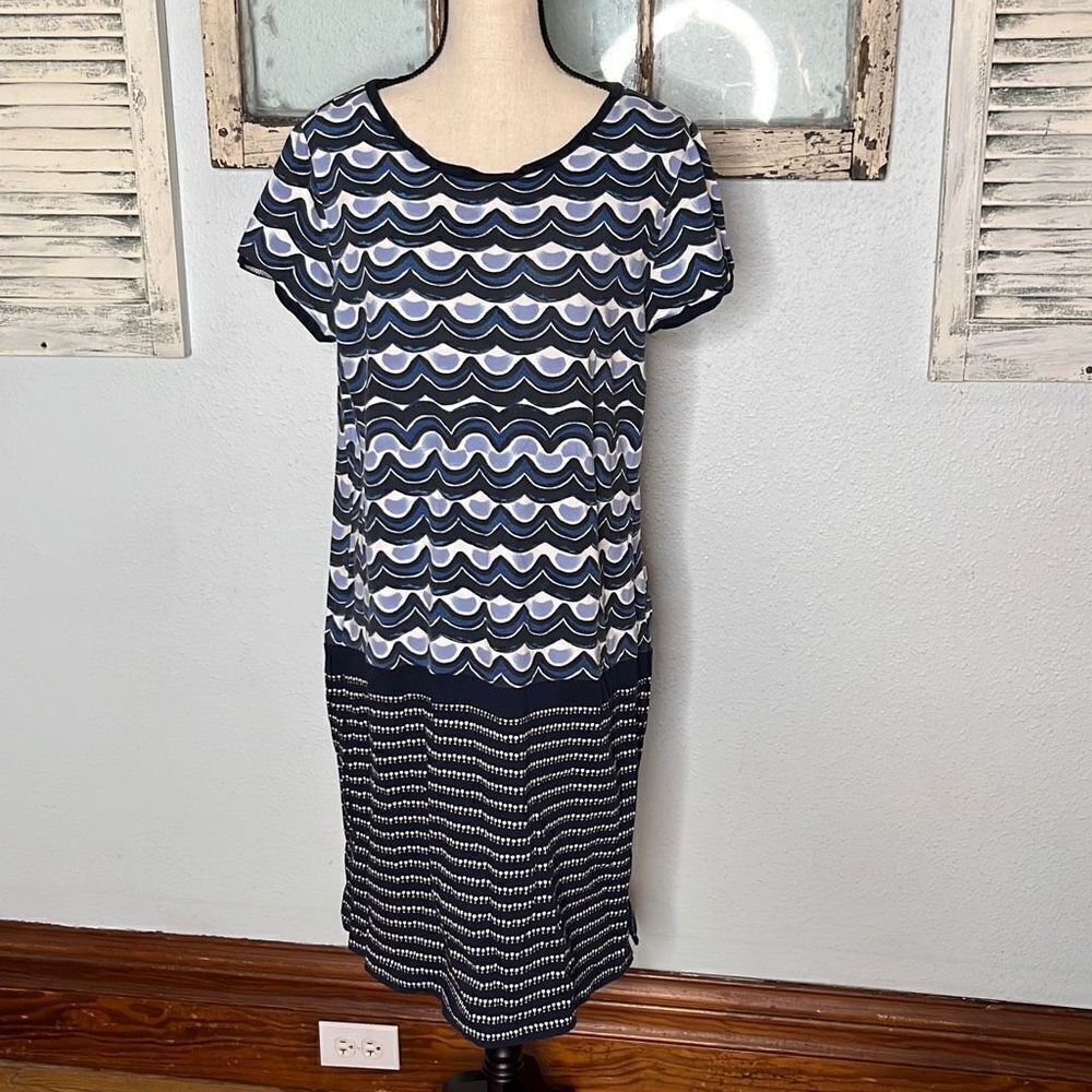 Tommy Bahama Women's Shift Dress Cotton Scalloped Print Multicolor Size Large